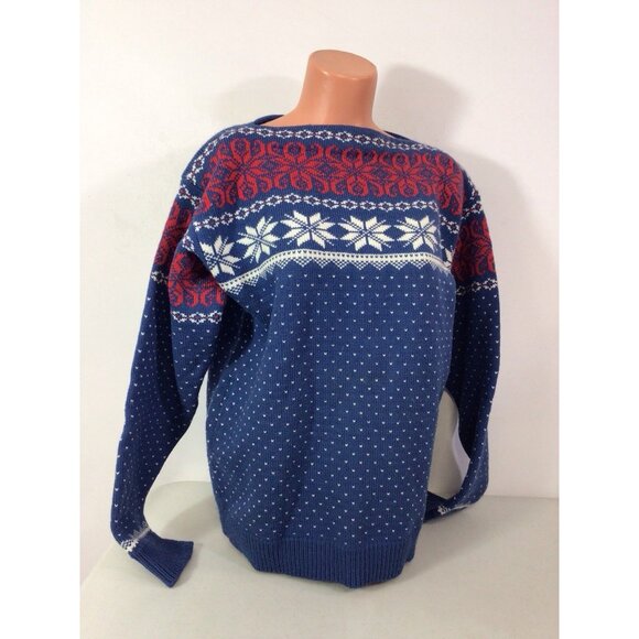 Vintage Nordic Wool Sweater Snowflakes Womens Large - Picture 1 of 8
